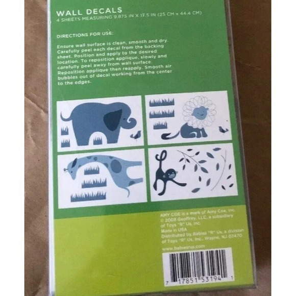 Amy Coe Zoo Baby Wall Decals - Appliqués Self-Stick Room Decor Nursery Stickers - Picture 3 of 3